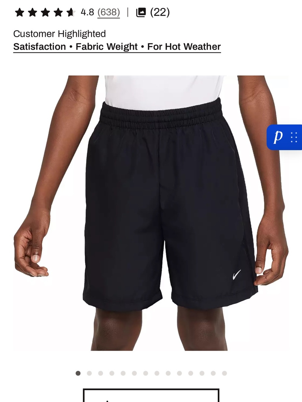 Nike Dark Blue Navy Athletic Shorts with Pockets and Flat Drawstrings